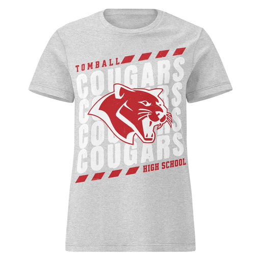 Tomball High School Cougars Women's Grey SoftStyle T-shirt 223