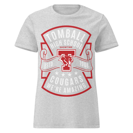 Tomball High School Cougars Women's Grey SoftStyle T-shirt 207