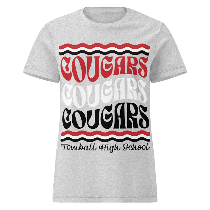 Tomball High School Cougars Women's Grey SoftStyle T-shirt 227
