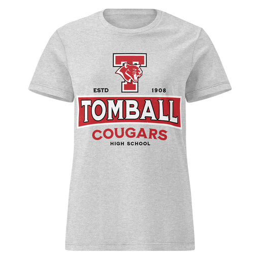 Tomball High School Cougars Women's Grey SoftStyle T-shirt 202