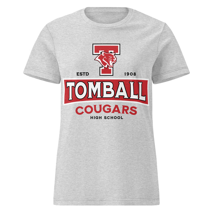 Tomball High School Cougars Women's Grey SoftStyle T-shirt 202