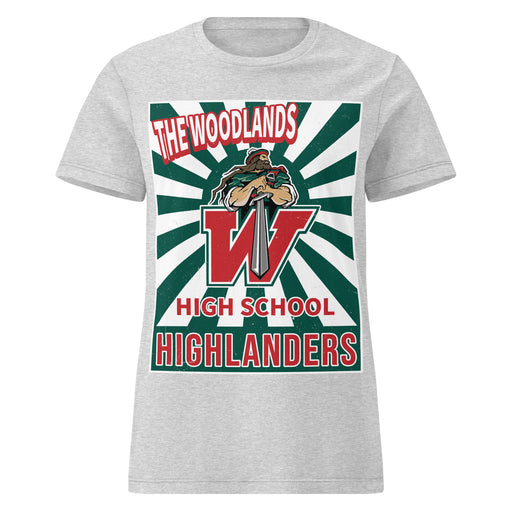 The Woodlands High School Highlanders Women's Sport Grey SoftStyle T-shirt 226
