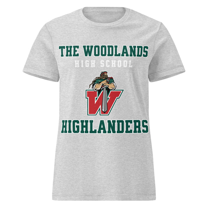 The Woodlands High School Highlanders Women's Sport Grey SoftStyle T-shirt 006