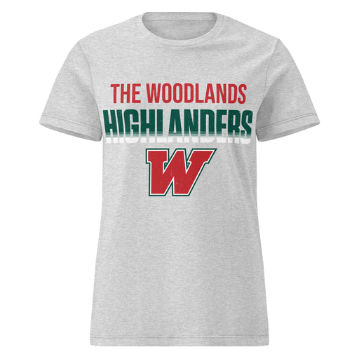 The Woodlands High School Highlanders Women's Sport Grey SoftStyle T-shirt 024
