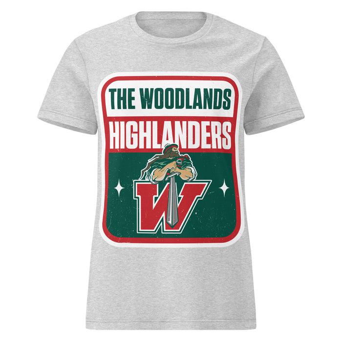 The Woodlands High School Highlanders Women's Sport Grey SoftStyle T-shirt 001A