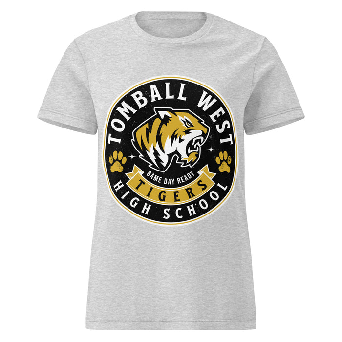 Tomball West High School Tigers Women's Grey SoftStyle T-shirt 215