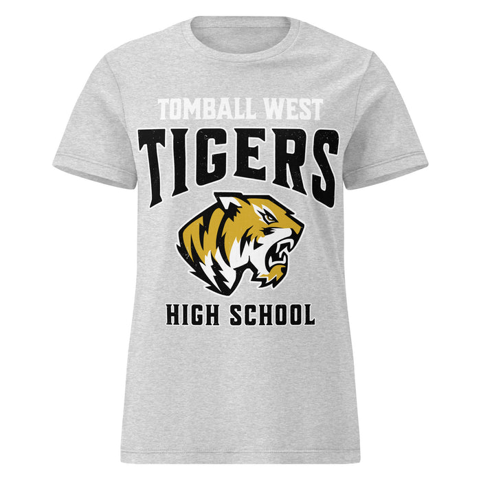 Tomball West High School Tigers Women's Grey SoftStyle T-shirt 213