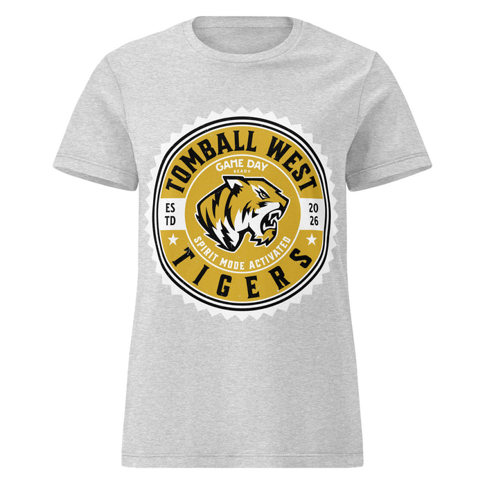Tomball West High School Tigers Women's Grey SoftStyle T-shirt 203