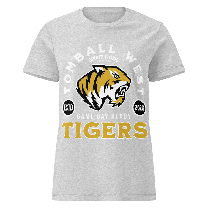 Tomball West High School Tigers Women's Grey SoftStyle T-shirt 208