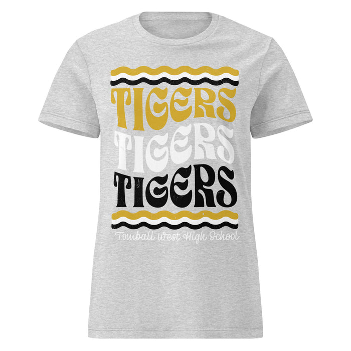 Tomball West High School Tigers Women's Grey SoftStyle T-shirt 227