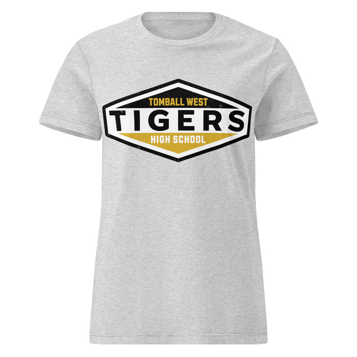 Tomball West High School Tigers Women's Grey SoftStyle T-shirt 009
