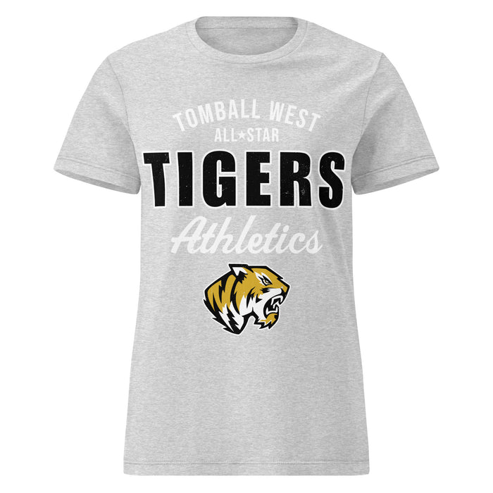 Tomball West High School Tigers Women's Grey SoftStyle T-shirt 034