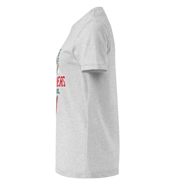 Side view of The Woodlands High School Highlanders Women's Sport Grey SoftStyle T-shirt 222