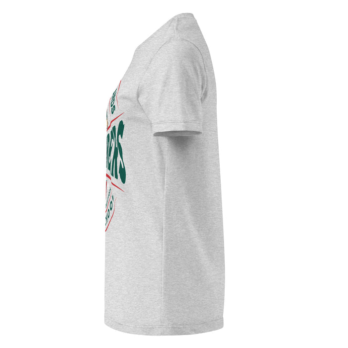 Side view of The Woodlands High School Highlanders Women's Sport Grey SoftStyle T-shirt 218