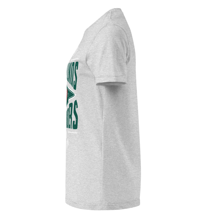Side view of The Woodlands High School Highlanders Women's Sport Grey SoftStyle T-shirt 210