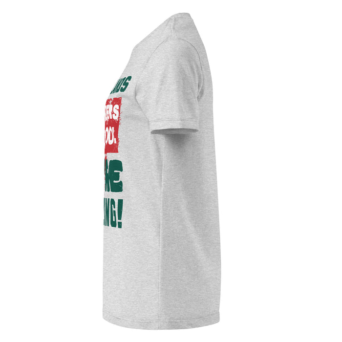 Side view of The Woodlands High School Highlanders Women's Sport Grey SoftStyle T-shirt 231