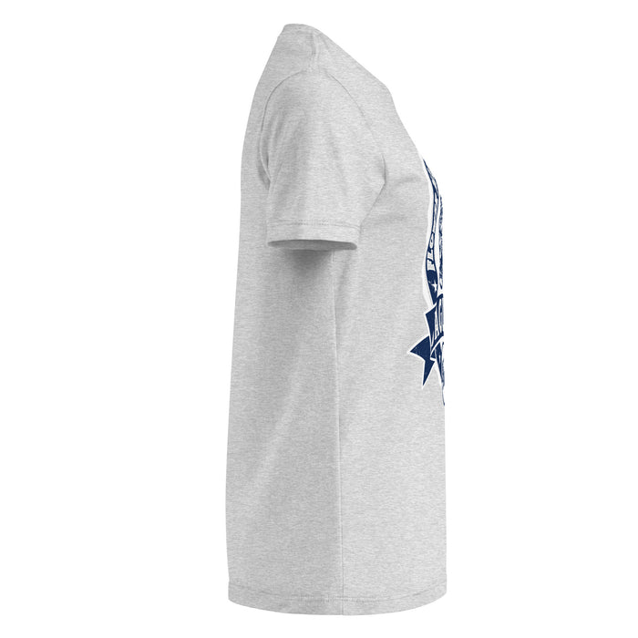 Side view of Flower Mound High School Jaguars Women's Sport Grey SoftStyle T-shirt 208