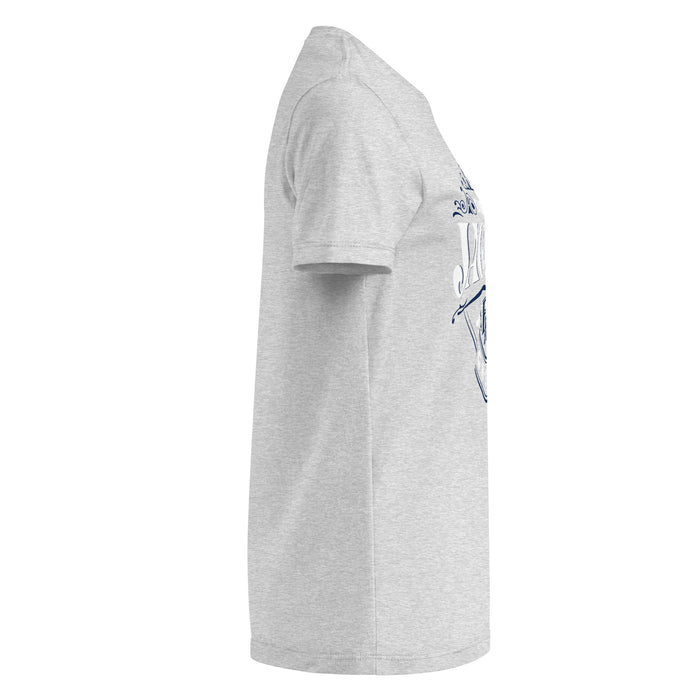 Side view of Flower Mound High School Jaguars Women's Sport Grey SoftStyle T-shirt 211