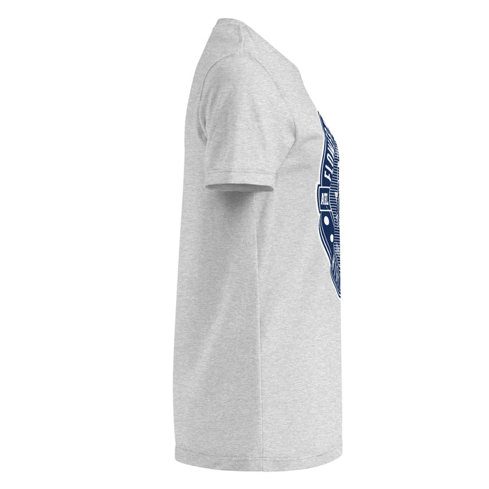 Side view of Flower Mound High School Jaguars Women's Sport Grey SoftStyle T-shirt 224