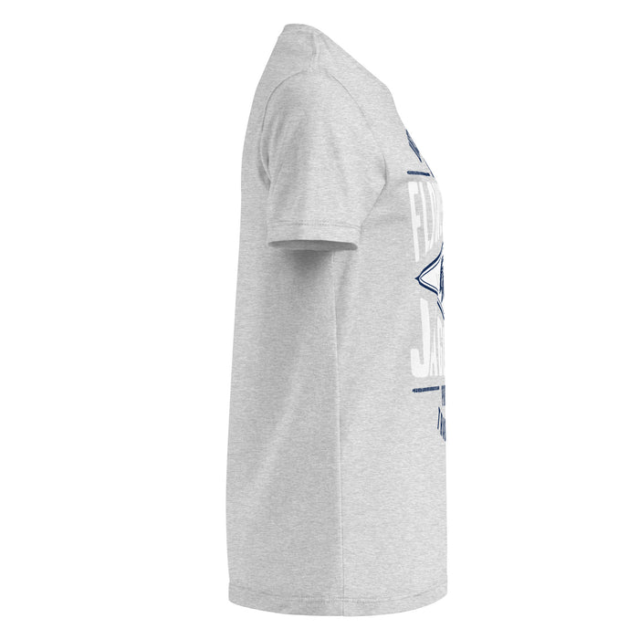 Side view of Flower Mound High School Jaguars Women's Sport Grey SoftStyle T-shirt 210