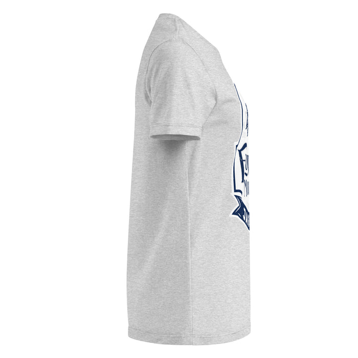 Side view of Flower Mound High School Jaguars Women's Sport Grey SoftStyle T-shirt 219