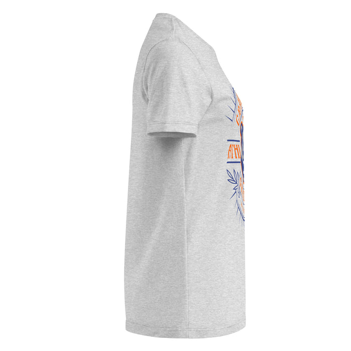Side view of Grand Oaks High School Grizzlies Women's Sport Grey SoftStyle T-shirt 201