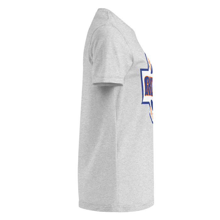 Side view of Grand Oaks High School Grizzlies Women's Sport Grey SoftStyle T-shirt 011