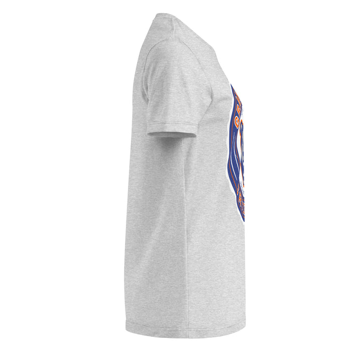 Side view of Grand Oaks High School Grizzlies Women's Sport Grey SoftStyle T-shirt 216