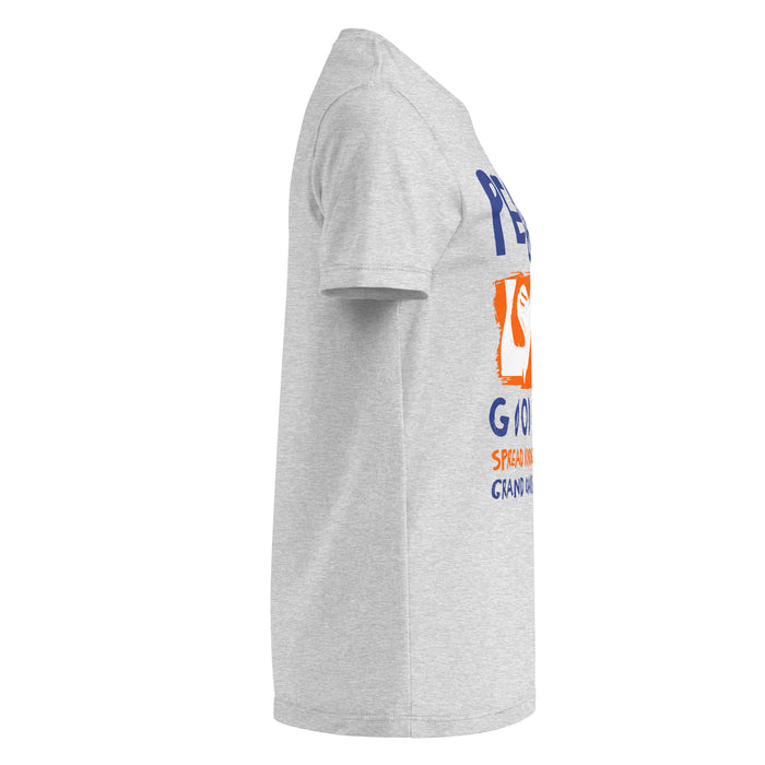 Side view of Grand Oaks High School Grizzlies Women's Sport Grey SoftStyle T-shirt 240