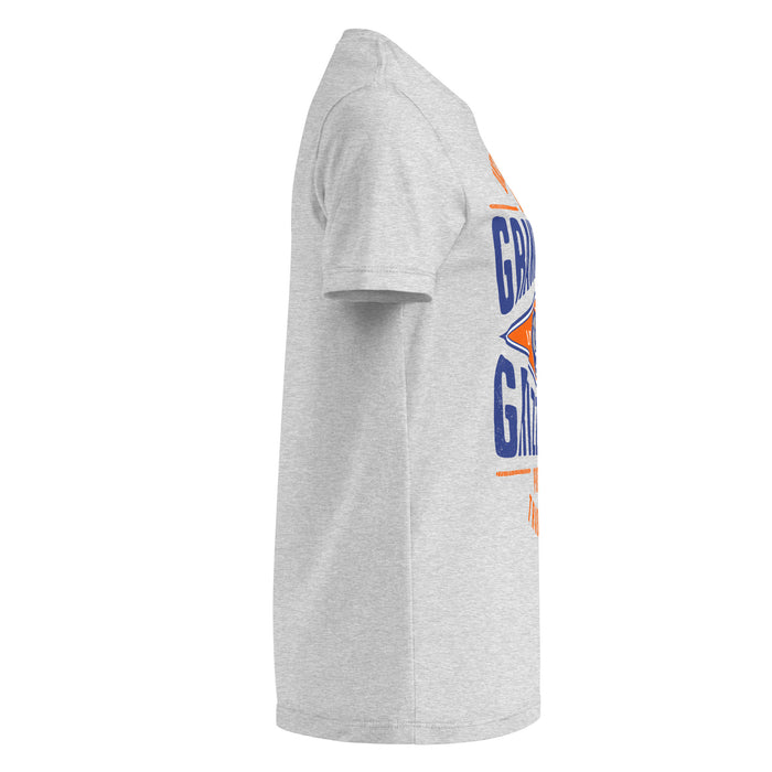 Side view of Grand Oaks High School Grizzlies Women's Sport Grey SoftStyle T-shirt 210