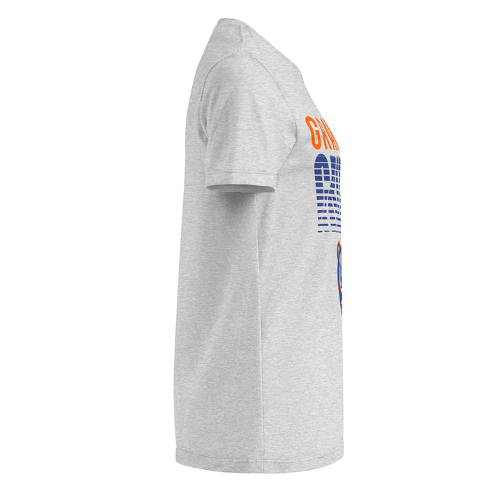 Side view of Grand Oaks High School Grizzlies Women's Sport Grey SoftStyle T-shirt 024