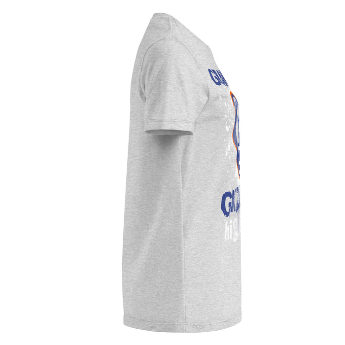 Side view of Grand Oaks High School Grizzlies Women's Sport Grey SoftStyle T-shirt 205