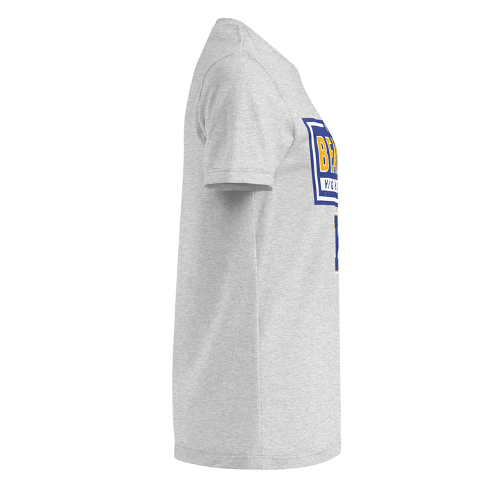 Side view of Klein High School Bearkats Women's Sport Grey SoftStyle T-shirt 049