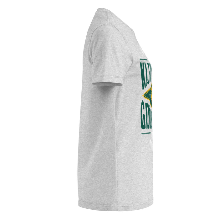 Side view of Klein Forest High School Golden Eagles Women's Sport Grey SoftStyle T-shirt 210