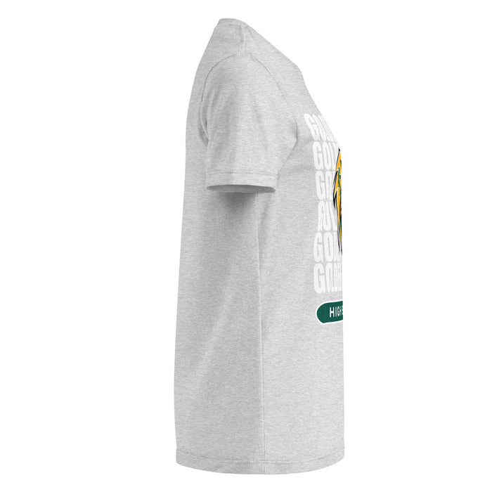 Side view of Klein Forest High School Golden Eagles Women's Sport Grey SoftStyle T-shirt 235