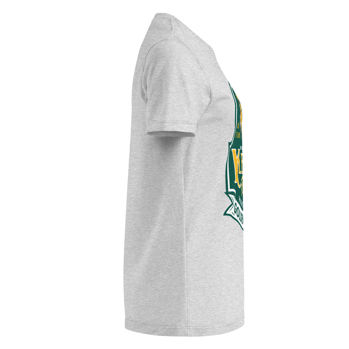 Side view of Klein Forest High School Golden Eagles Women's Sport Grey SoftStyle T-shirt 219