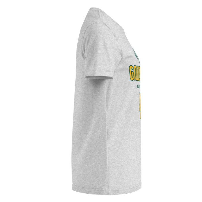 Side view of Klein Forest High School Golden Eagles Women's Sport Grey SoftStyle T-shirt 040