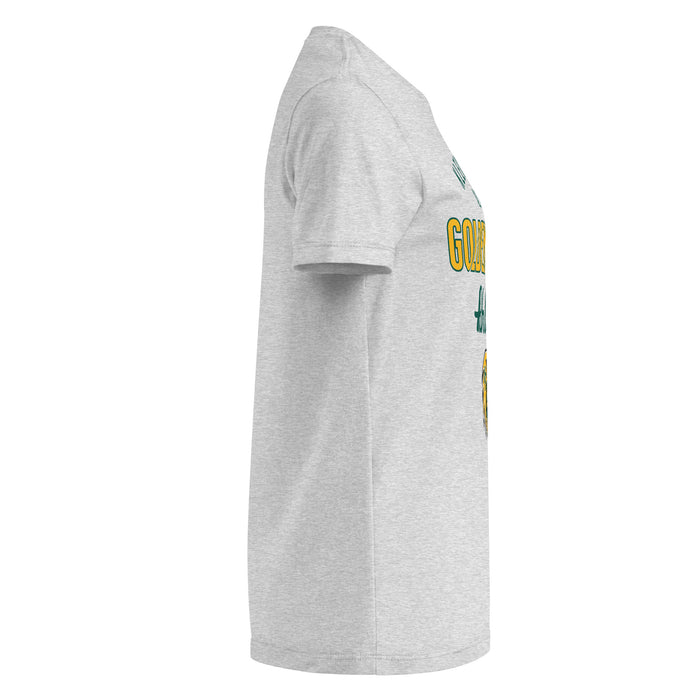 Side view of Klein Forest High School Golden Eagles Women's Sport Grey SoftStyle T-shirt 034