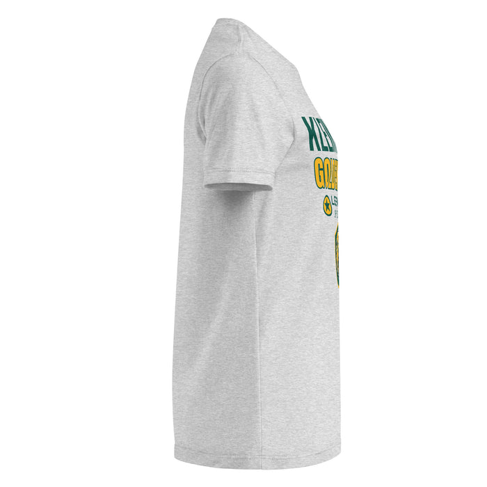 Side view of Klein Forest High School Golden Eagles Women's Sport Grey SoftStyle T-shirt 003