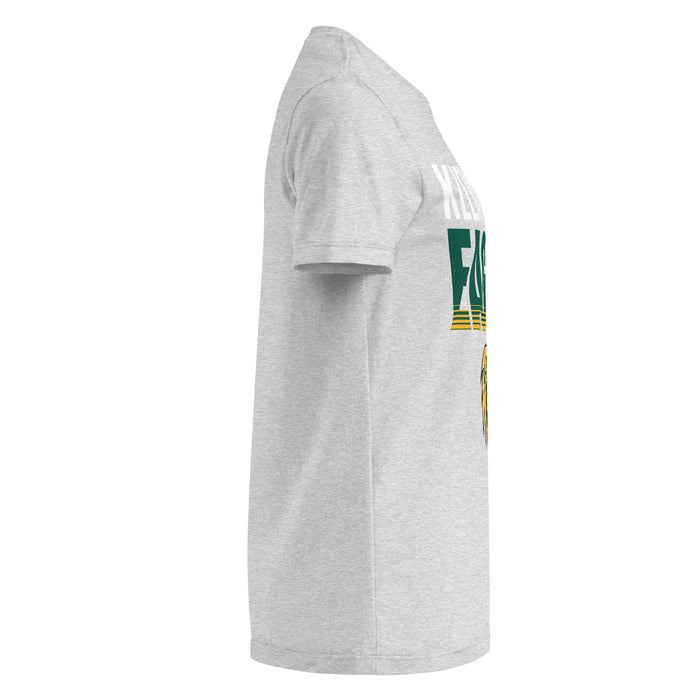 Side view of Klein Forest High School Golden Eagles Women's Sport Grey SoftStyle T-shirt 024
