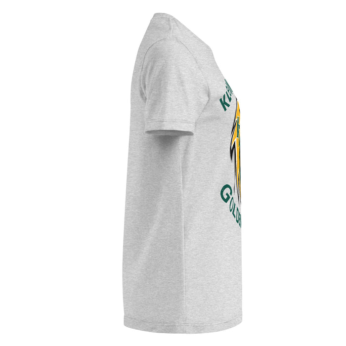 Side view of Klein Forest High School Golden Eagles Women's Sport Grey SoftStyle T-shirt 228