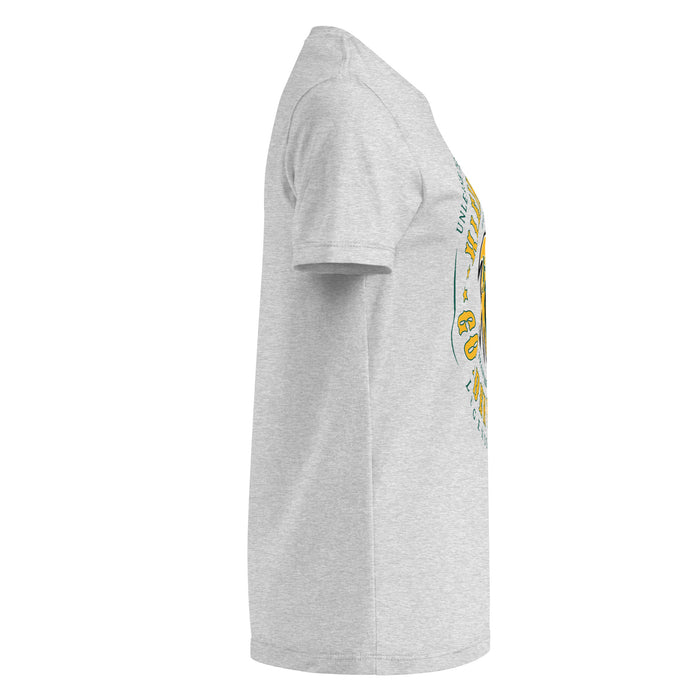 Side view of Klein Forest High School Golden Eagles Women's Sport Grey SoftStyle T-shirt 214