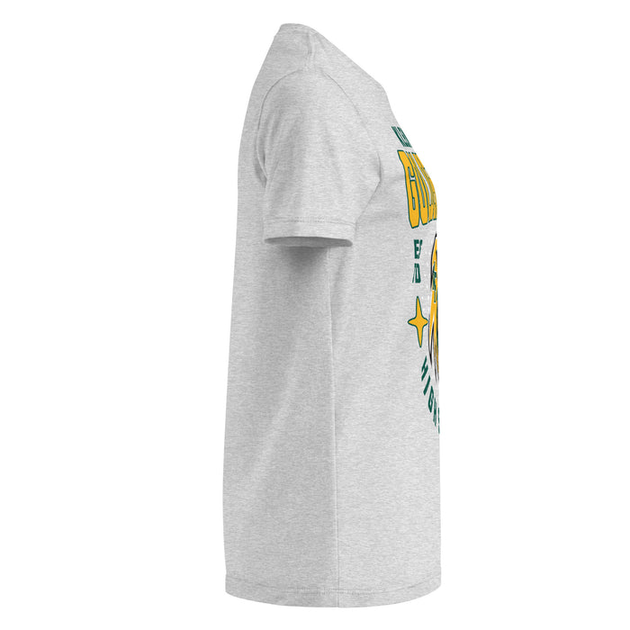 Side view of Klein Forest High School Golden Eagles Women's Sport Grey SoftStyle T-shirt 204