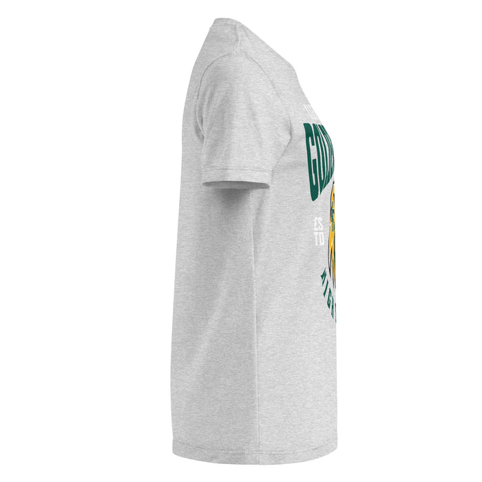 Side view of Klein Forest High School Golden Eagles Women's Sport Grey SoftStyle T-shirt 213