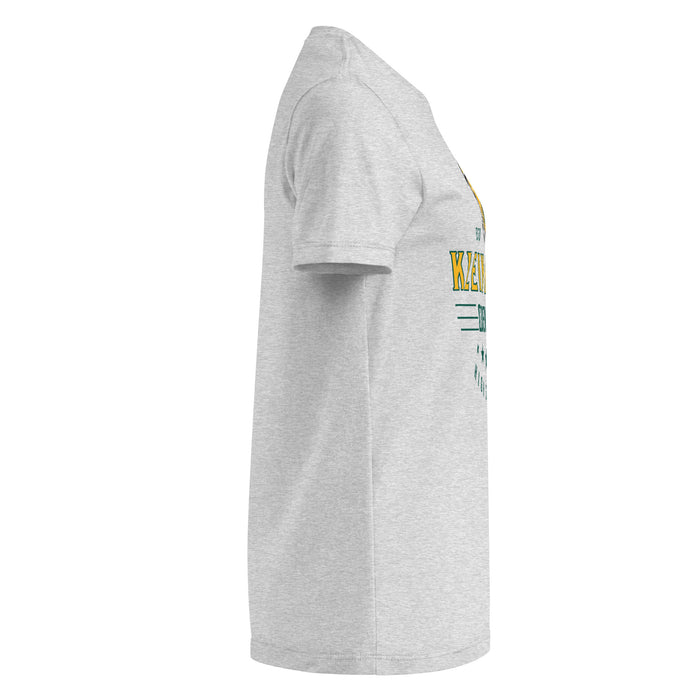 Side view of Klein Forest High School Golden Eagles Women's Sport Grey SoftStyle T-shirt 217