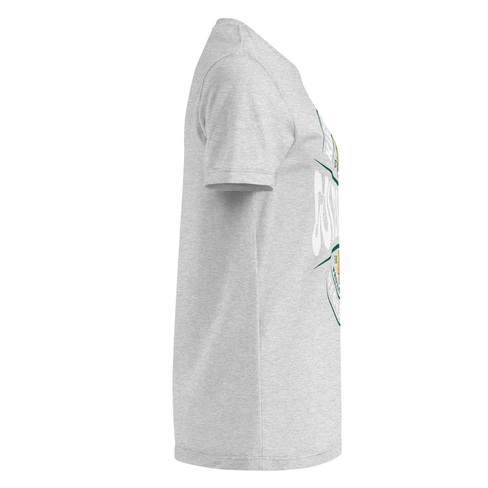 Side view of Klein Forest High School Golden Eagles Women's Sport Grey SoftStyle T-shirt 218