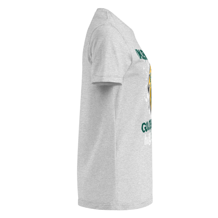 Side view of Klein Forest High School Golden Eagles Women's Sport Grey SoftStyle T-shirt 205