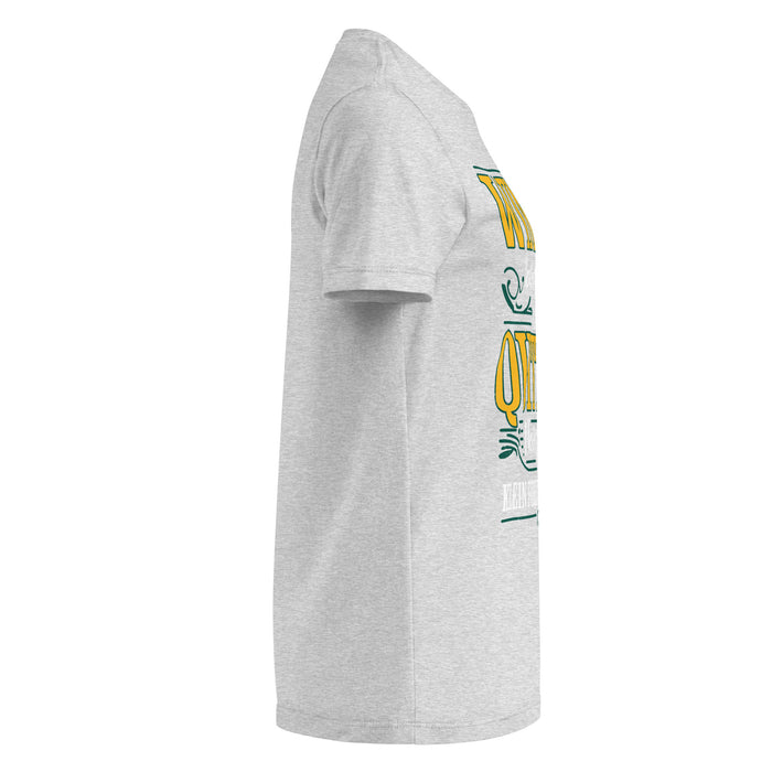 Side view of Klein Forest High School Golden Eagles Women's Sport Grey SoftStyle T-shirt 237