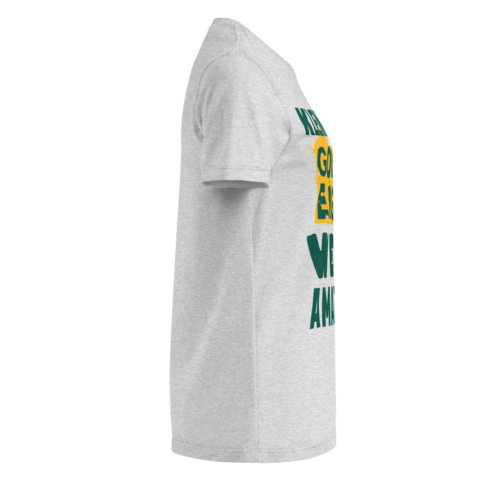 Side view of Klein Forest High School Golden Eagles Women's Sport Grey SoftStyle T-shirt 231