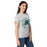 Side view of Reagan High School Rattlers Women's Grey SoftStyle T-shirt 214